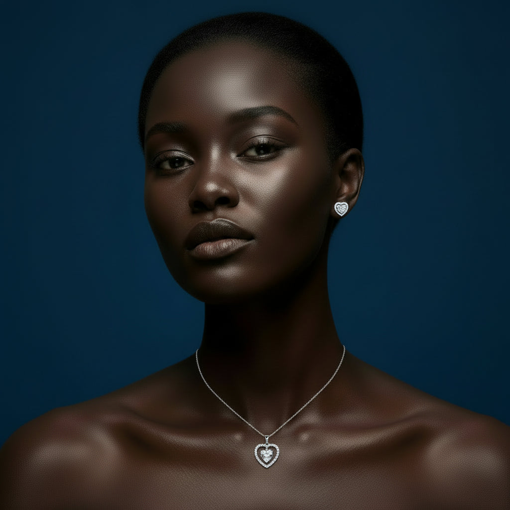 Cybèle White Heart Necklace