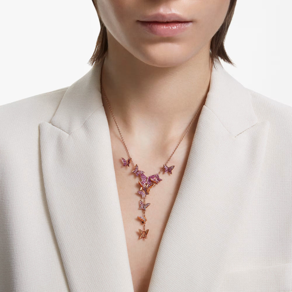 Fabia Y Shape Butterfly Necklace