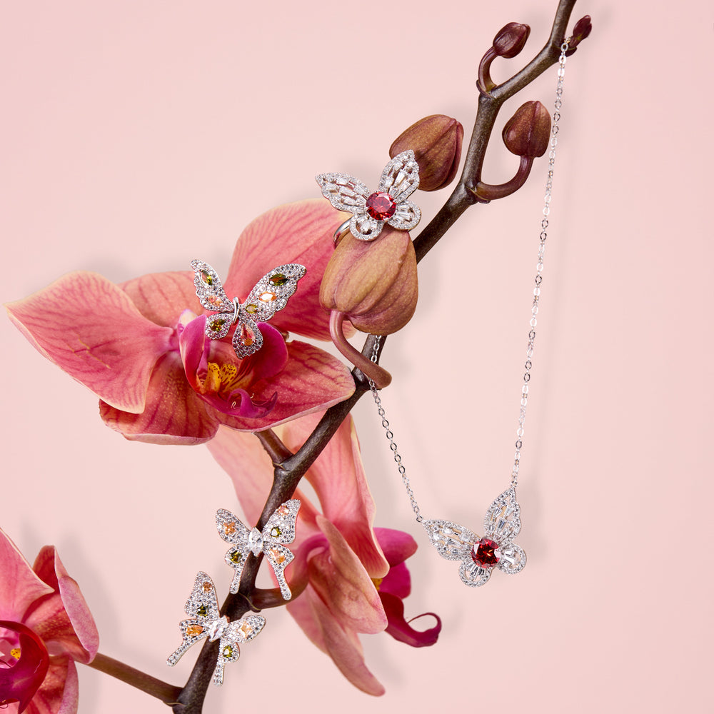 Dietlinde Ruby Butterfly Necklace